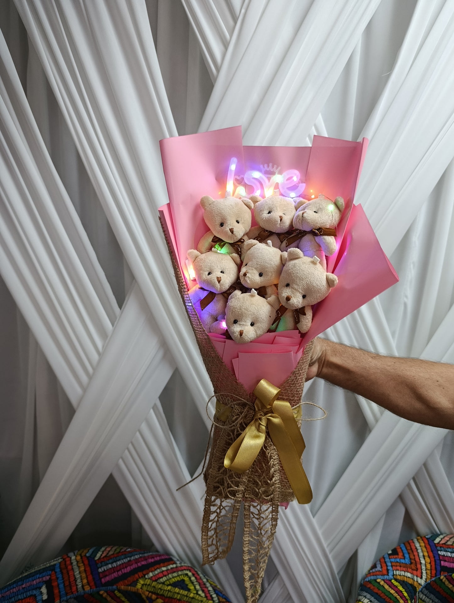 Love Led Işıklı Ayıcık Buketi