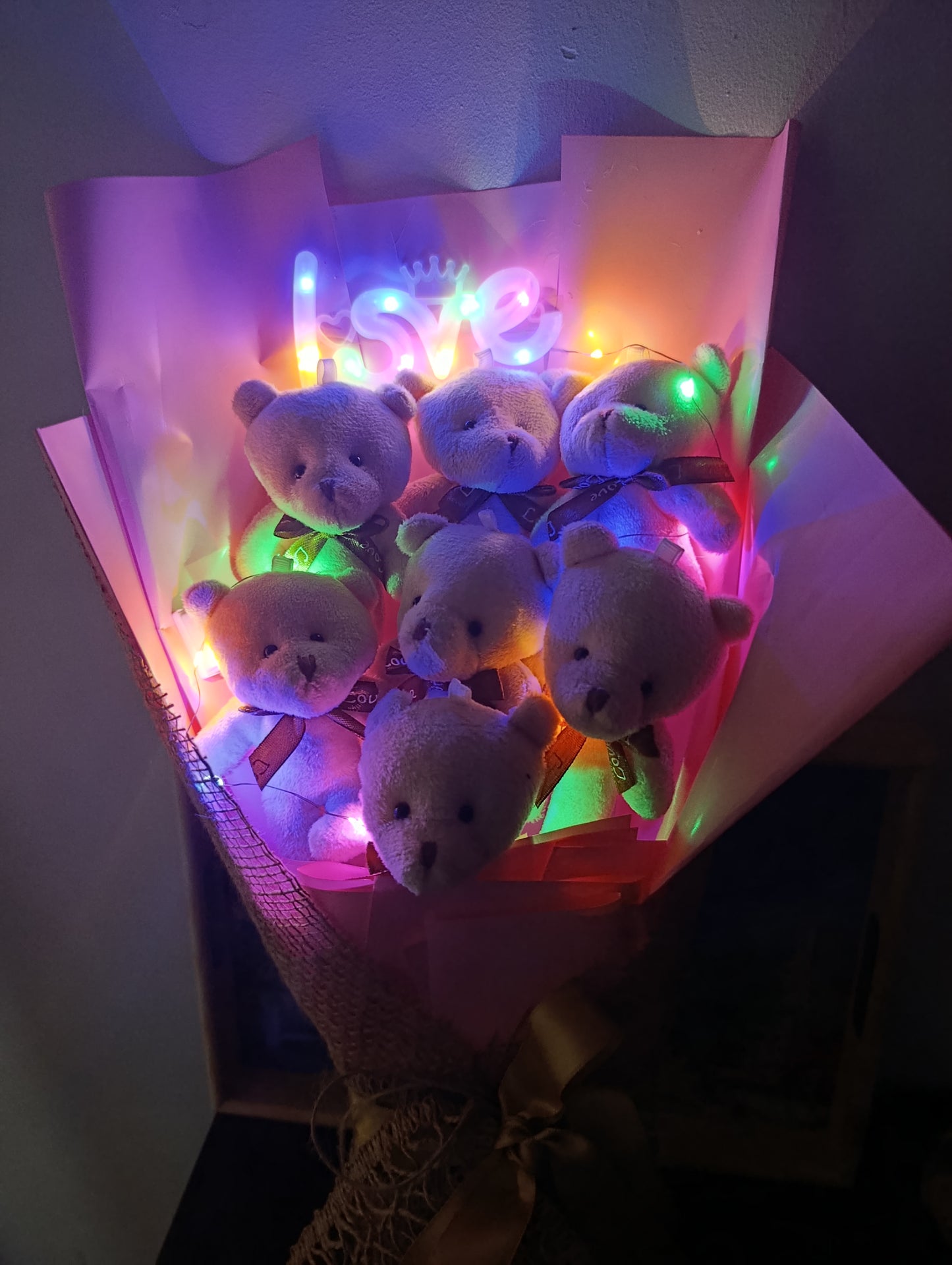 Love Led Işıklı Ayıcık Buketi